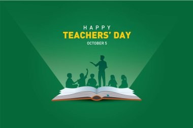 Öğretmenler Günü konsept vektör illüstrasyon geçmişiniz kutlu olsun. Yaratıcı öğretmenin gündüz vektör eğitimi kavramı.