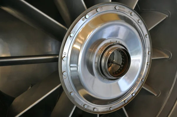 Primo Piano Della Turbina Jet Engine — Foto Stock
