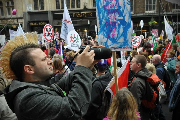 London March Група Протестувальників Марширує Вулицями Столиці Великої Британії Під — стокове фото