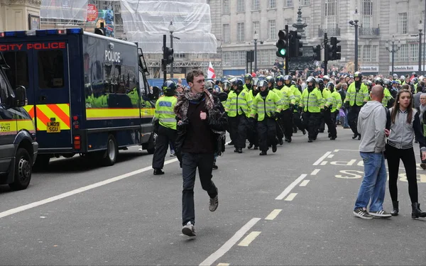 View City Centre Street Government Protesters Rallied March 2011 London — Stockfoto