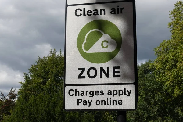 View Generic Clean Air Zone Congestion Charge Zone Sign Green — Stock Photo, Image