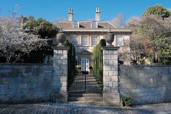 Exterieur Poort Tuin Van Een Huis Aan Straat Een Engelse — Stockfoto