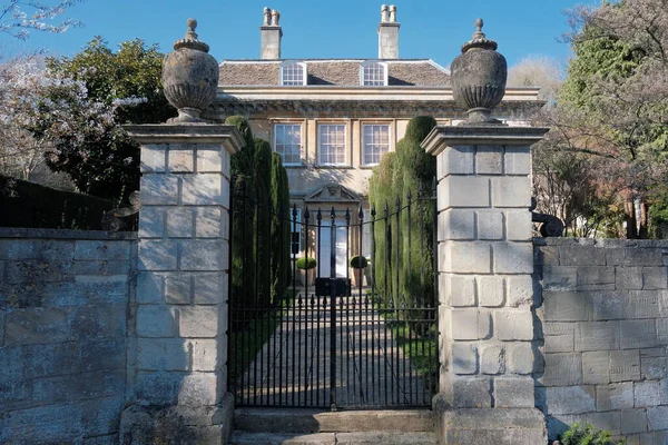 Exterieur Poort Tuin Van Een Huis Aan Straat Een Engelse — Stockfoto