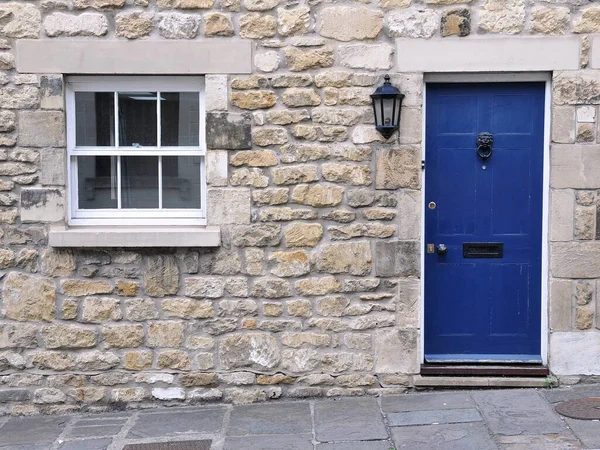 Buitenaanzicht Van Een Traditioneel Stenen Huis Straat Een Engelse Stad — Stockfoto