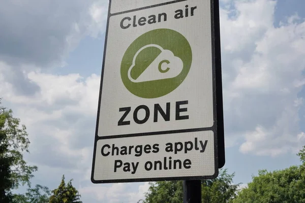View Generic Clean Air Zone Congestion Charge Road Sign Again — Stock Photo, Image