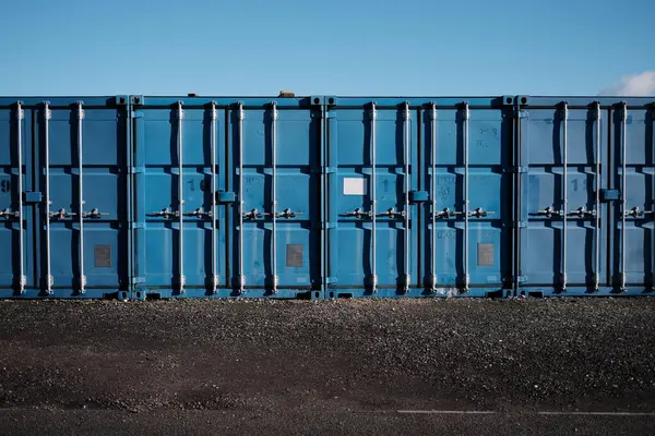 Container Trasporto Merci Sono Visti Sito Industriale Gennaio 2021 Londra Foto Stock