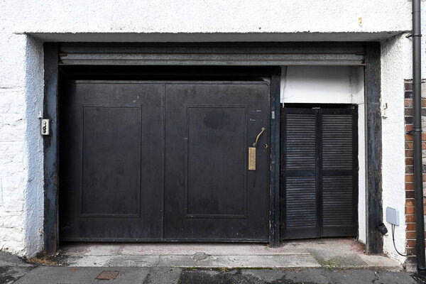 Exterior view of a garage door