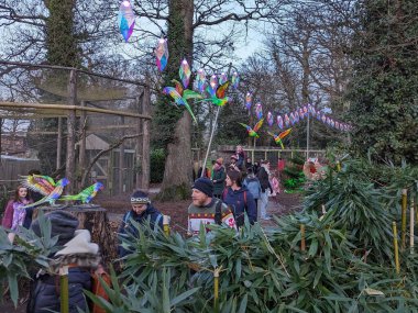 21 Aralık 2023 'te Warminster, İngiltere' de insanlar Longleat 'ı ziyaret ediyor..