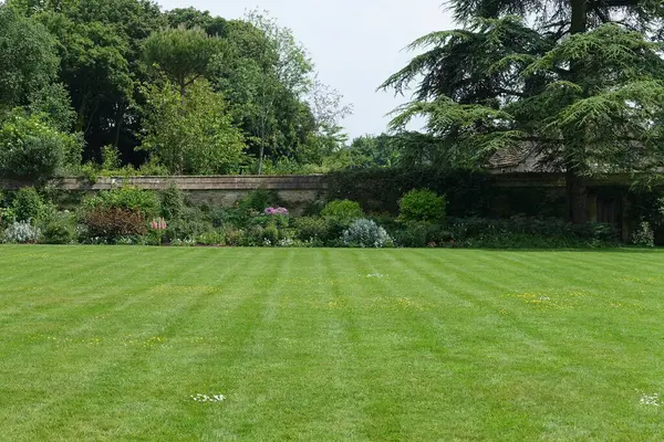 Scenic View Attractive English Style Spacious Landscape Garden Fresh Grass — Stock Photo, Image