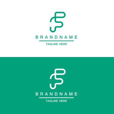 Creative minimal PF FP letter business logo with black and white color initial based Monogram icon.