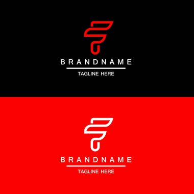 Letter FP Monogram Logo Line Design Template Vector
