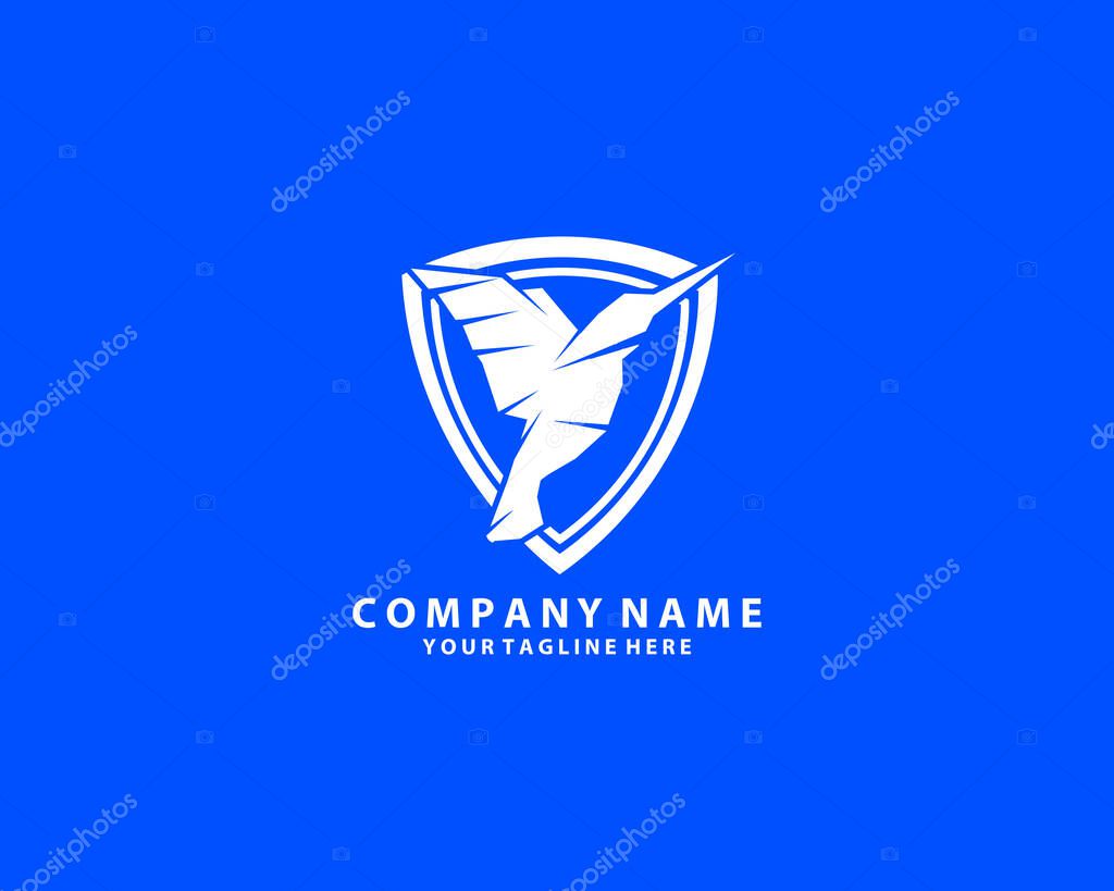 Bird shield vector, shield bird logo, bird safe logo