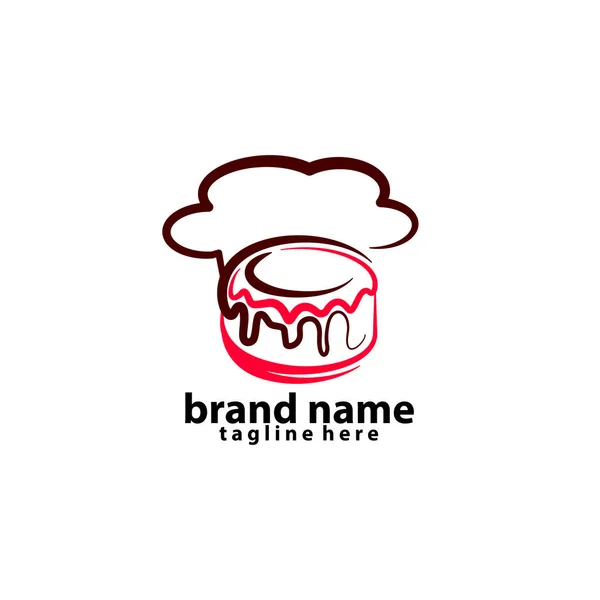 Dolce Forno Dessert Logo Segno Modello Emblema Design Vettoriale Piatto — Vettoriale Stock