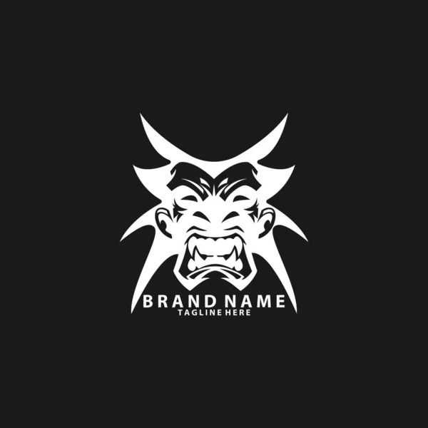 Demone Diavolo Logo Vettoriale Icona Illustrazione Vettoriale Personaggio Grafico Elemento — Vettoriale Stock