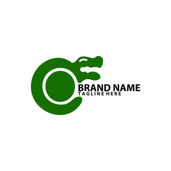 Letra Abstrata Simples Para Modelo Vetor Ícone Logotipo Crocodilo Fundo — Vetor de Stock