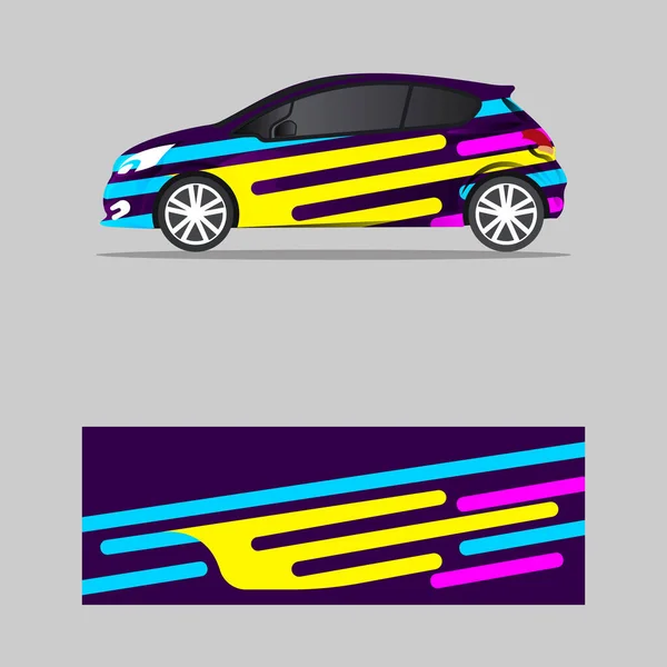 Εταιρικό Αυτοκίνητο Mockup Και Wrap Decal Για Livery Branding Σχεδιασμό — Διανυσματικό Αρχείο