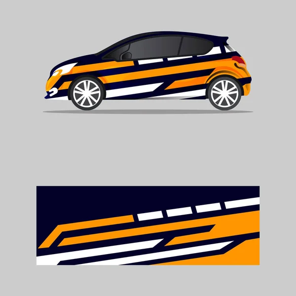 Decalque Carro Envoltório Vetor Design Graphic Abstract Stripe Racing Background — Vetor de Stock