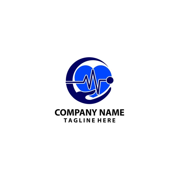 Love Heart Pulse Hospital Medical Oder Cross Icon Logo Design — Stockvektor