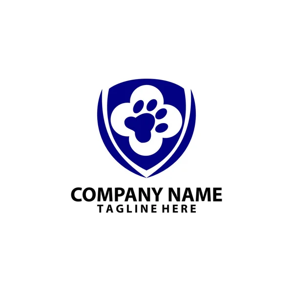 Design Vorlage Für Das Logo Für Haustiere Niedliche Tier Pfote — Stockvektor