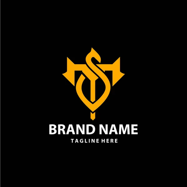 Harfi Basit Monogram Logo Tasarımı — Stok Vektör