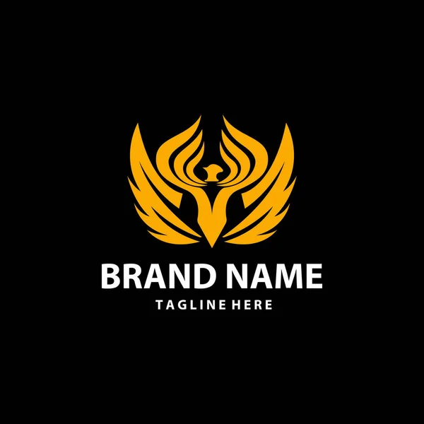 Desain Logo Logo Templat Elang Konsep Burung Emas Lambang Bisnis - Stok Vektor