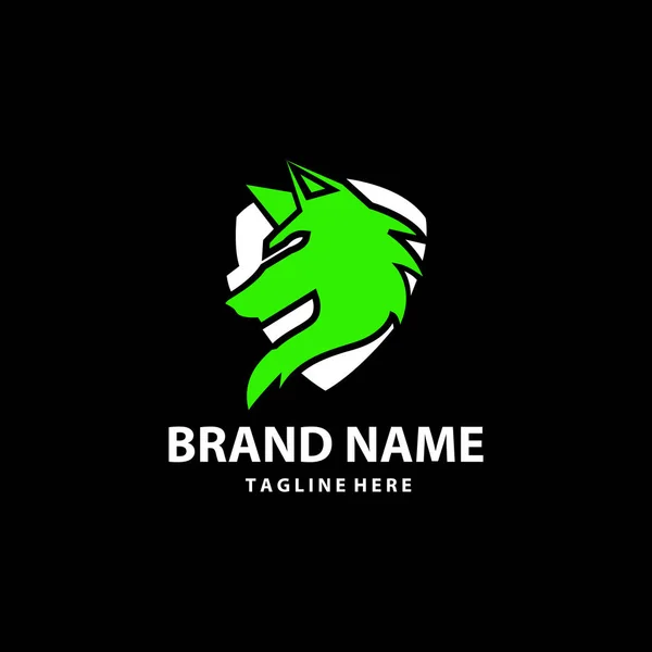 Serigala Kepala Maskot Esport Logo Desain Karakter Serigala Untuk Olahraga - Stok Vektor