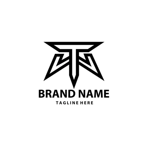 Alfabeto Lettera Logo Icona Design Con Colore Nero Bianco Sfondo — Vettoriale Stock