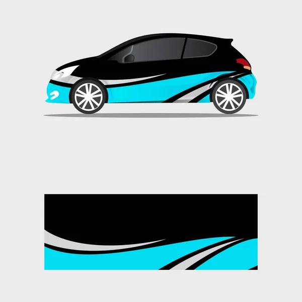 Verpakking Auto Sticker Blauw Golf Creatief Concept Vector — Stockvector