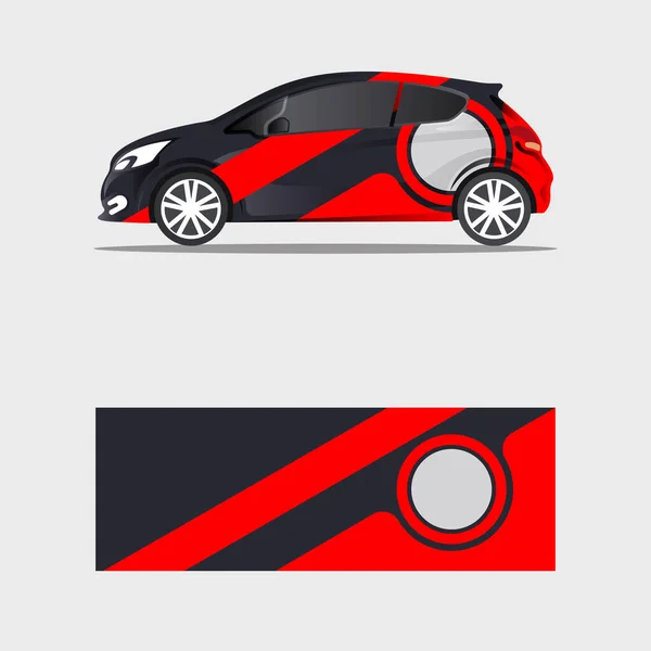 包装汽车贴花圈概念红色设计矢量 — 图库矢量图片