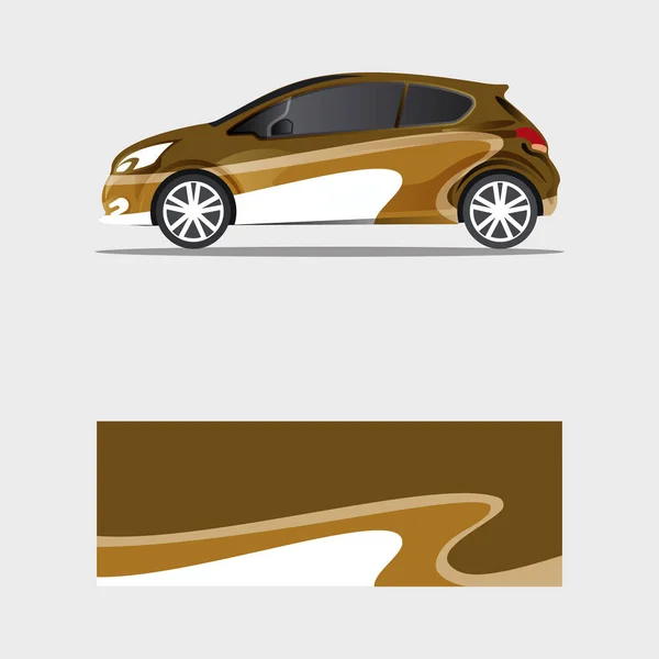 包装汽车贴花火焰棕色设计矢量 — 图库矢量图片