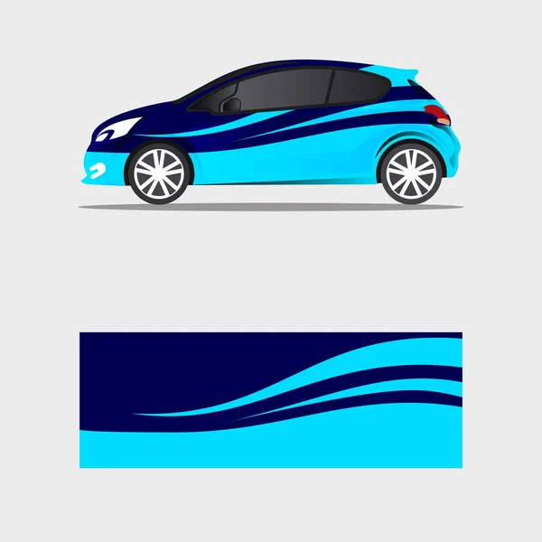 Emballage Autocollant Voiture Vecteur Conception Bleu Foncé — Image vectorielle