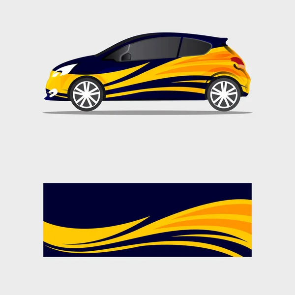 包装汽车标记 深色波浪和橙色设计矢量 — 图库矢量图片