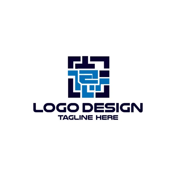 Письмо Вектором Дизайна Логотипа Лабиринта — стоковый вектор