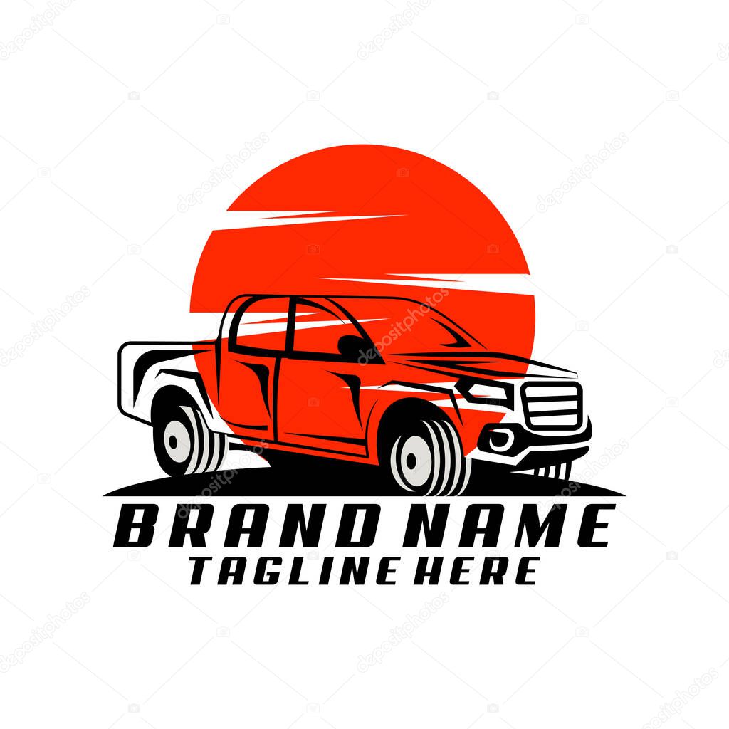 Jeep moon logo design vector