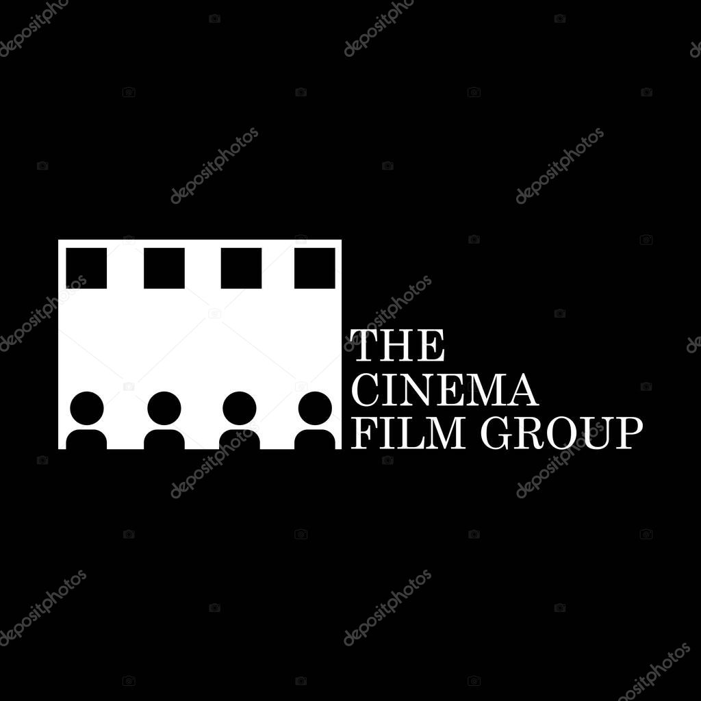 People group view film entertaiment logo design vector