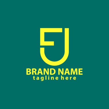 Modern ve zarif ilk harf JF veya FJ monogram logosu