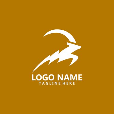 Keçi gök gürültüsü kalın şablon logosu tasarımı