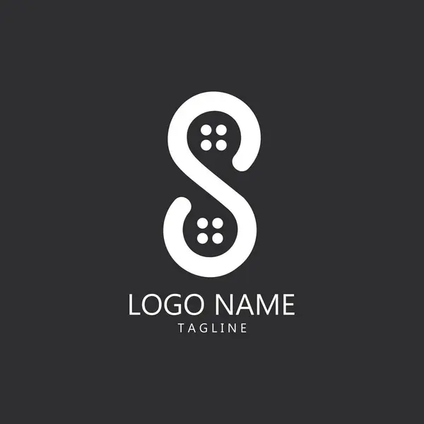 Harfi Gömlek Düğmesi Logo Tasarım Vektörü Stok Vektör