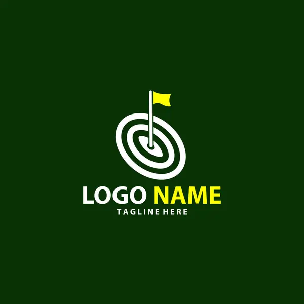 Pin Golf Şablonu Logo Tasarımı Stok Vektör