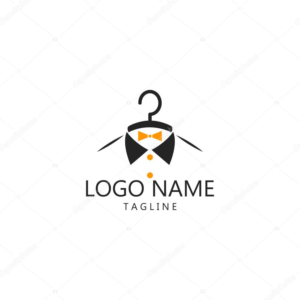 Party dress hanger logo design vector