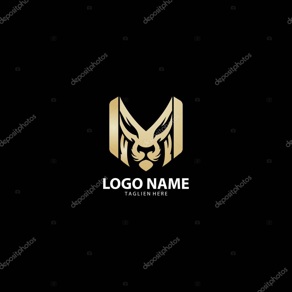 Initial M lion logo design vector
