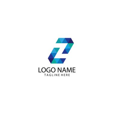 İlk ZE geometrik origami Logo tasarım vektörü