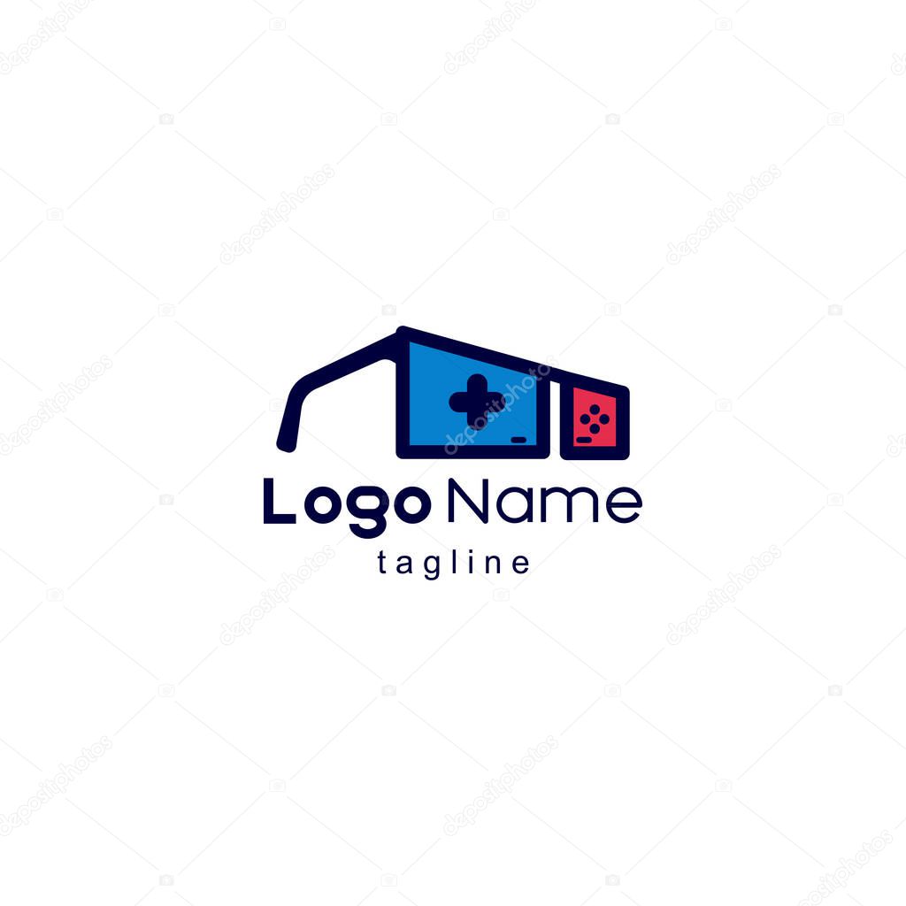 Console glasses logo design vector