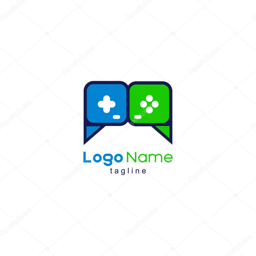 Message game logo design vector