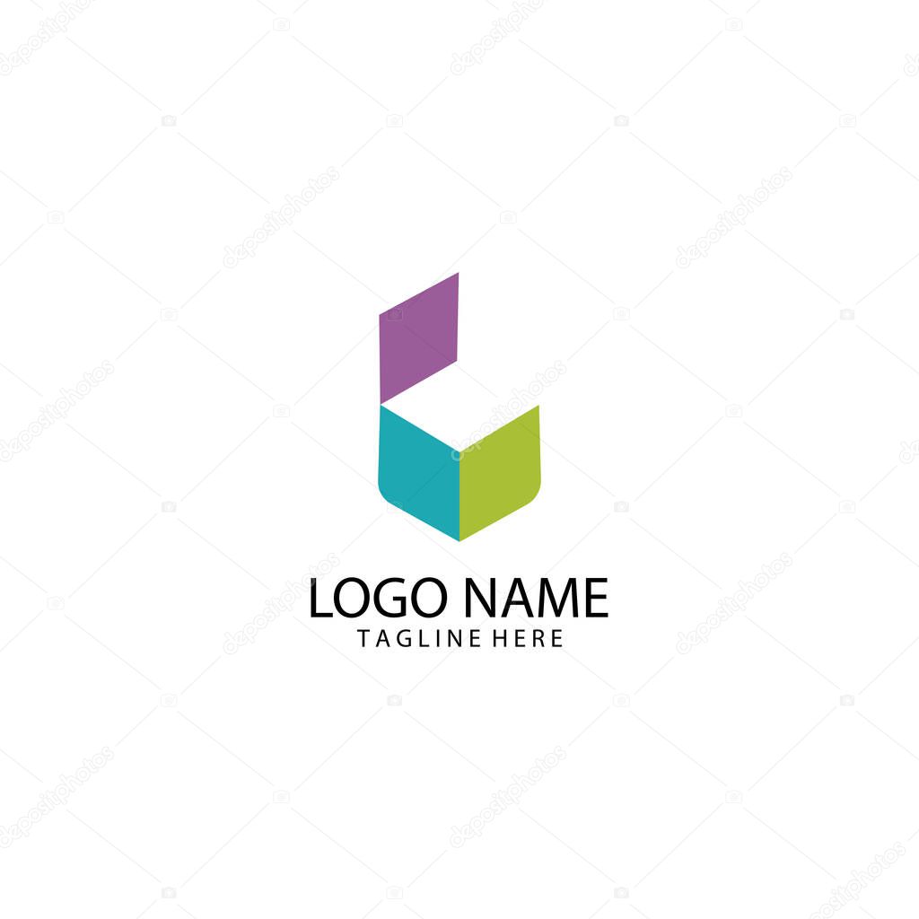 Open box colour Logo design vector
