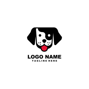 Köpek kafası logo tasarım vektörü