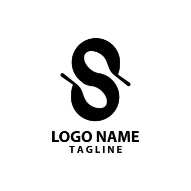 S harfi kaşık logo tasarım vektörü