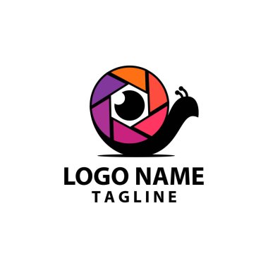 Panjur salyangoz logo tasarımı vektörü