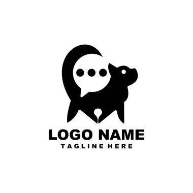 talk cat logo tasarım vektörü