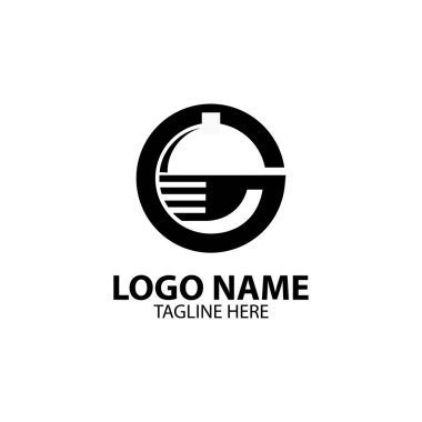 G harfi utensil logo tasarım vektörü